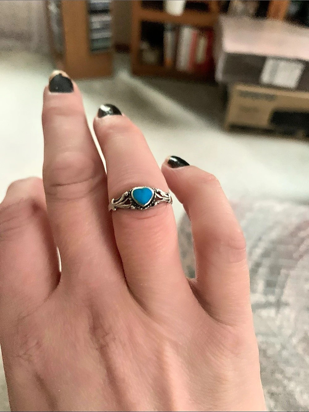 Turquoise-Colored Stone Ring